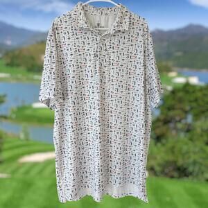 U.S. Open Men's XL White Golf Polo All Over Print AOP golf icon active outdoor